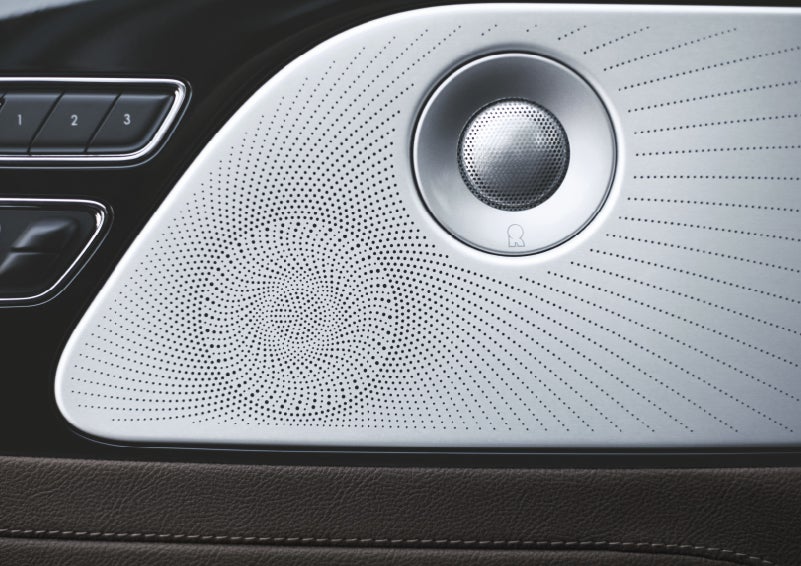 Two speakers of the available audio system are shown in a 2024 Lincoln Aviator® SUV | Boulevard Lincoln in Georgetown DE