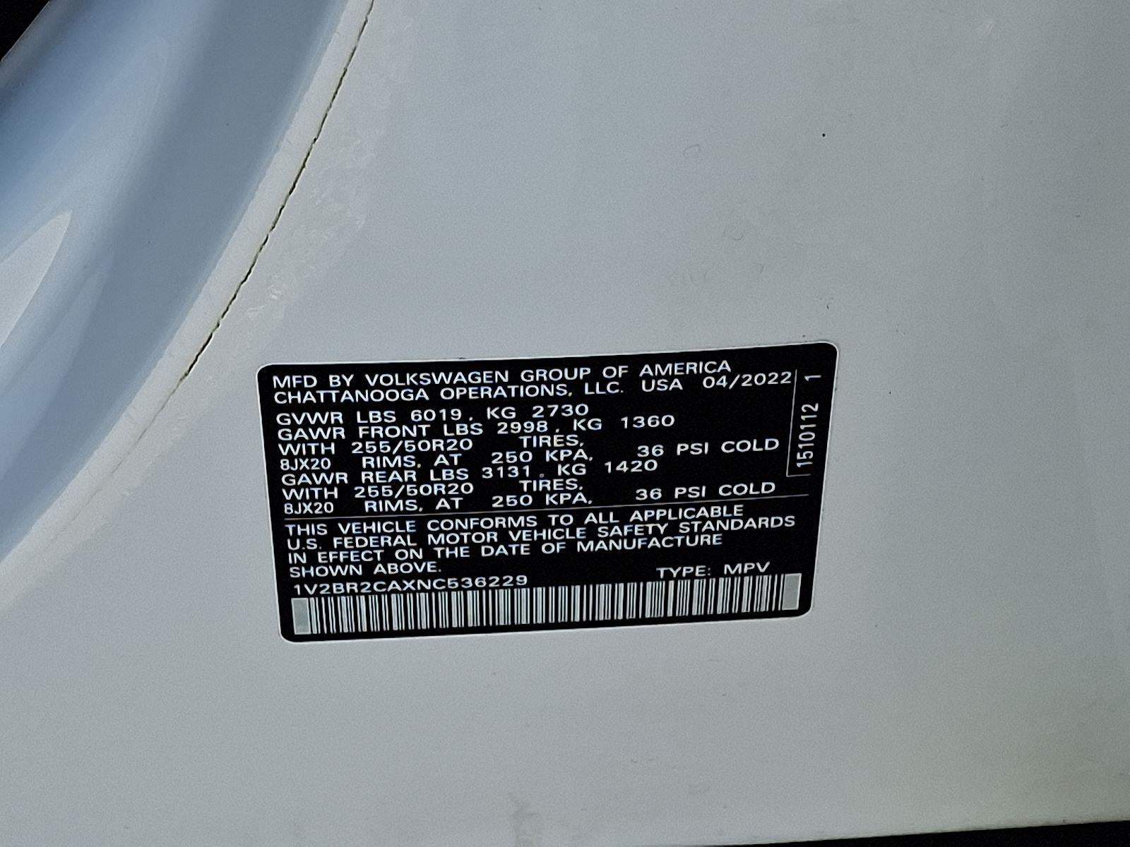 2022 Volkswagen Atlas 3.6L V6 SEL