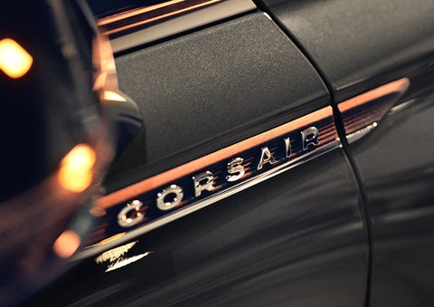 The stylish chrome badge reading “CORSAIR” is shown on the exterior of the vehicle. | Boulevard Lincoln in Millsboro DE