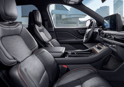 The interior of the 2025 Lincoln Aviator® SUV is shown with sleek black accents. | Boulevard Lincoln in Millsboro DE