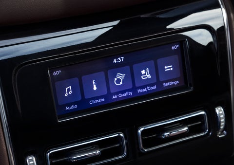 Driver controls like music, temperature, air quality, settings, and heat/cool seats are shown. | Boulevard Lincoln in Millsboro DE