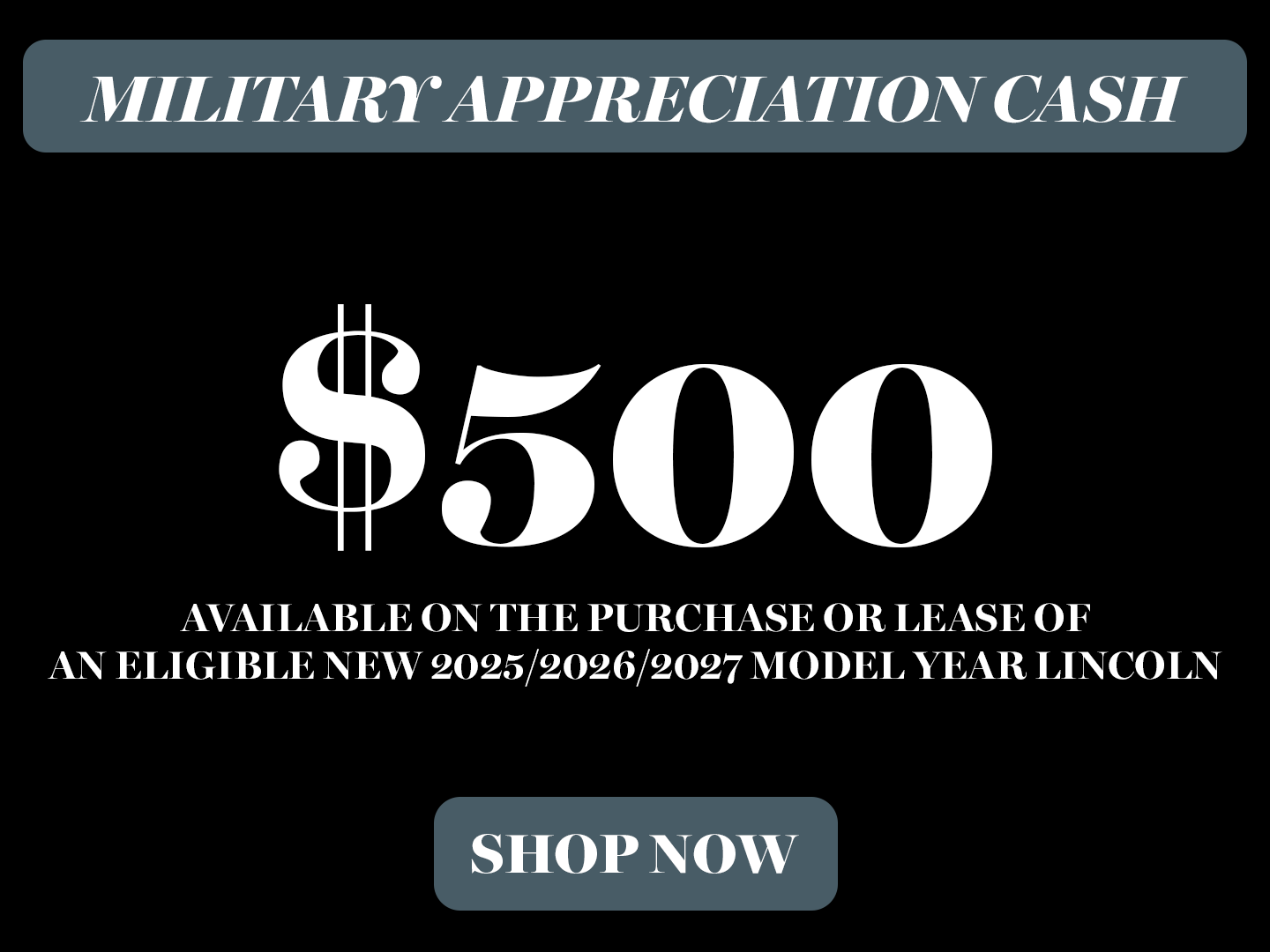 Military Recognition $500